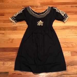 Lucky Brand embroidered black dress